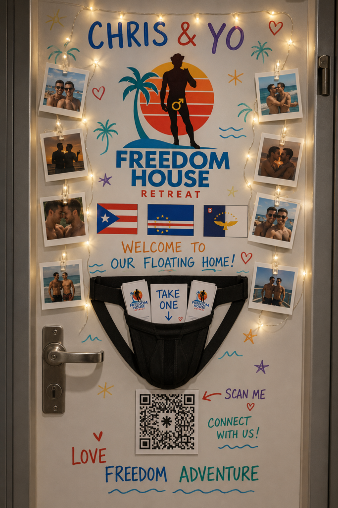 Freedom House Retreat cruise welcome door display